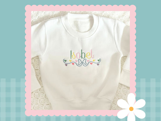 Embroidered Bow Personalised Sweatshirt