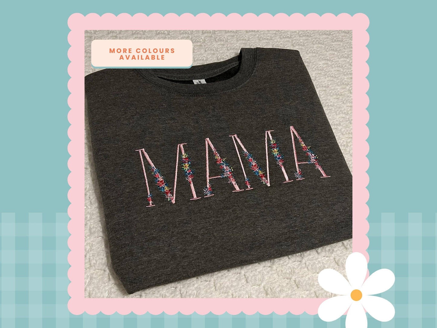 MAMA flowers embroiderd sweatshirt