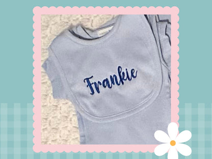 5 Piece Personalised Layette Set | Name Only | Embroidered