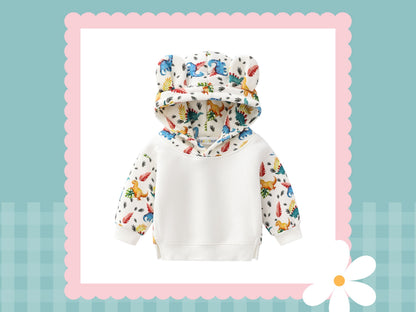 Dino Bear Embroidered Hoodie | Personalised