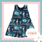 Ice Skating Puffins French Terry Blossom Dress (Handmade To Order)