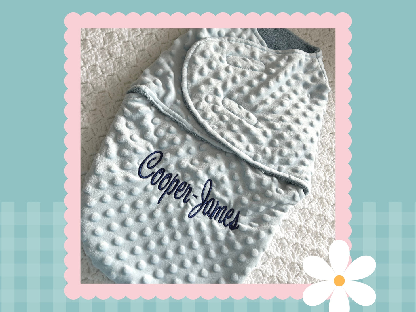 Personalised Dimple Fleece Baby Wrap