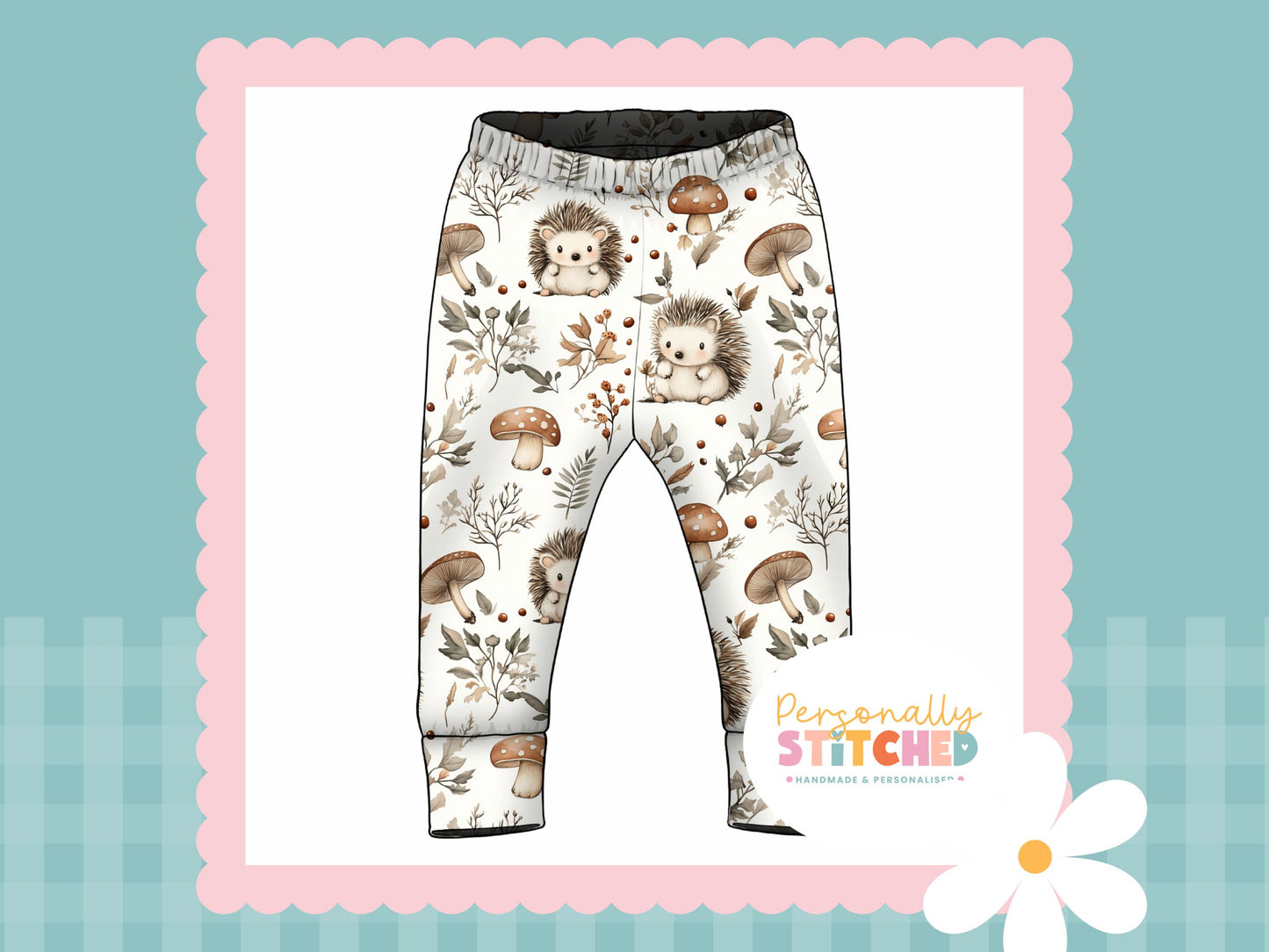 Exclusive Hedgehog Print French Terry Cuff Leggings