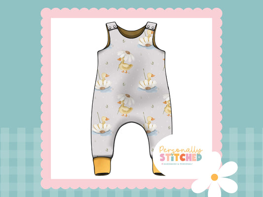 Duck's & Daisy Print French Terry Romper