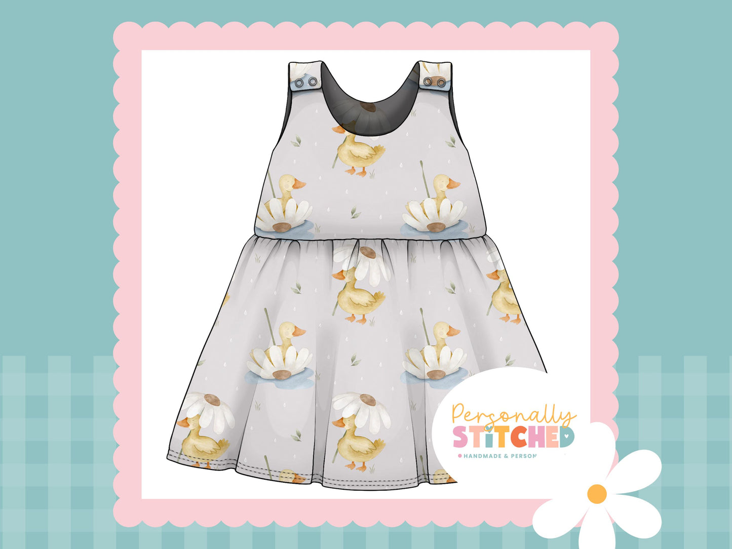 Duck's & Daisy Print French Terry Blossom Dress