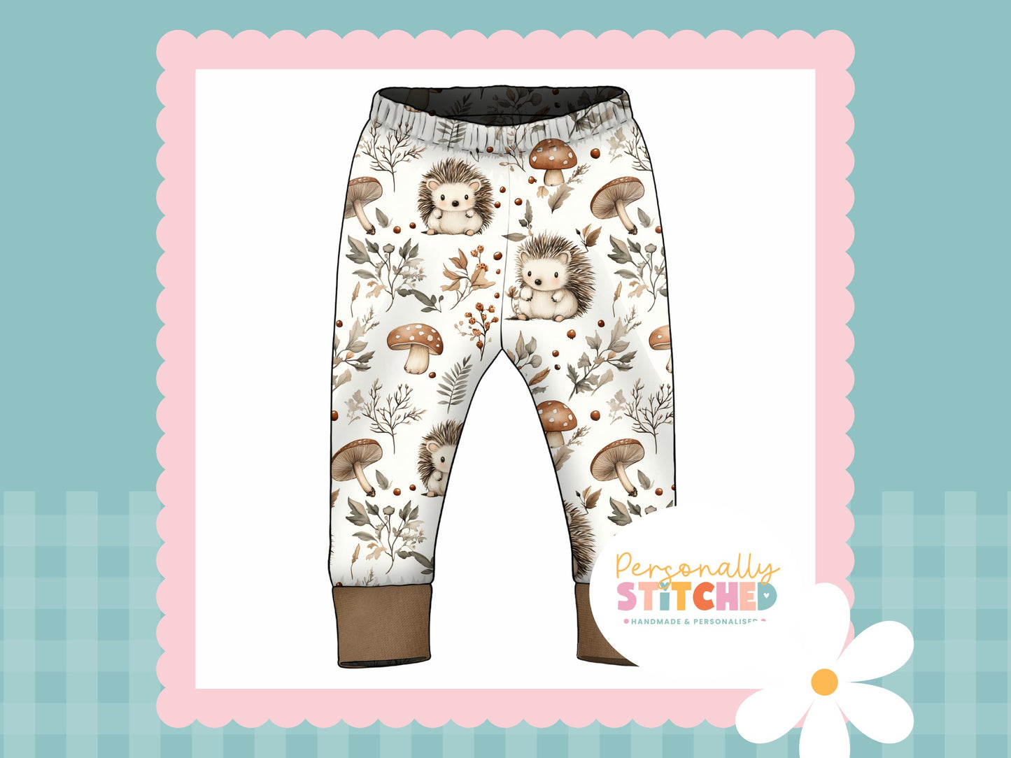 Exclusive Hedgehog Print French Terry Cuff Leggings