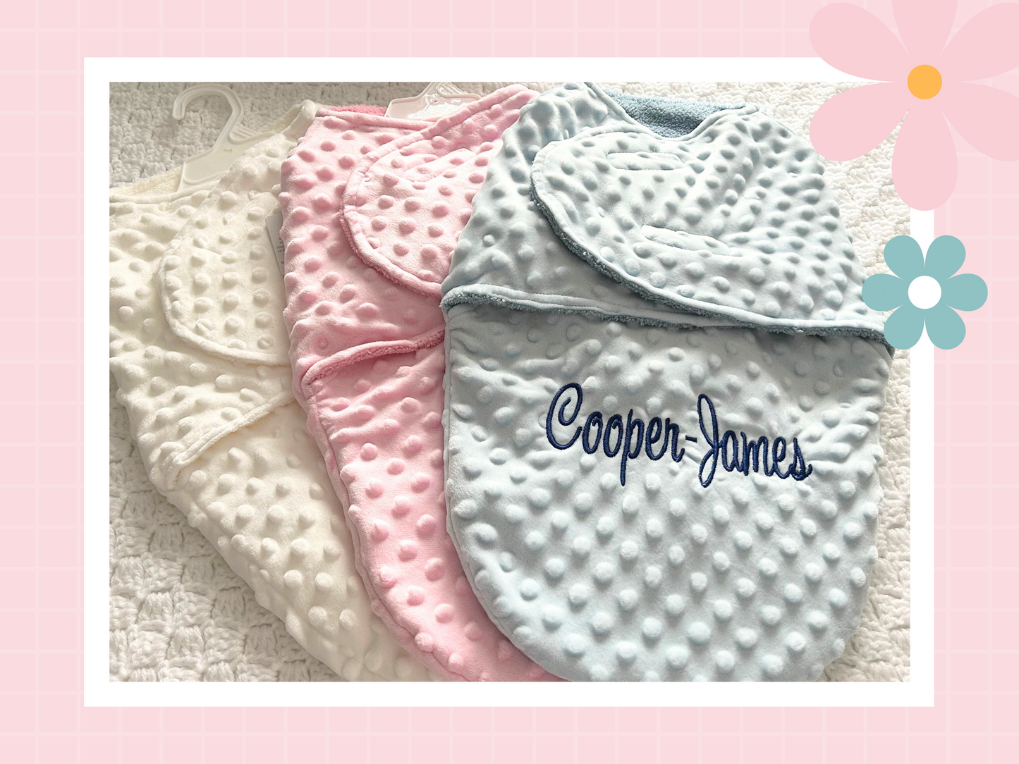 Personalised Dimple Fleece Baby Wrap