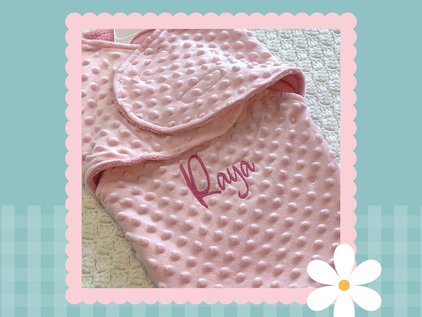 Personalised Dimple Fleece Baby Wrap