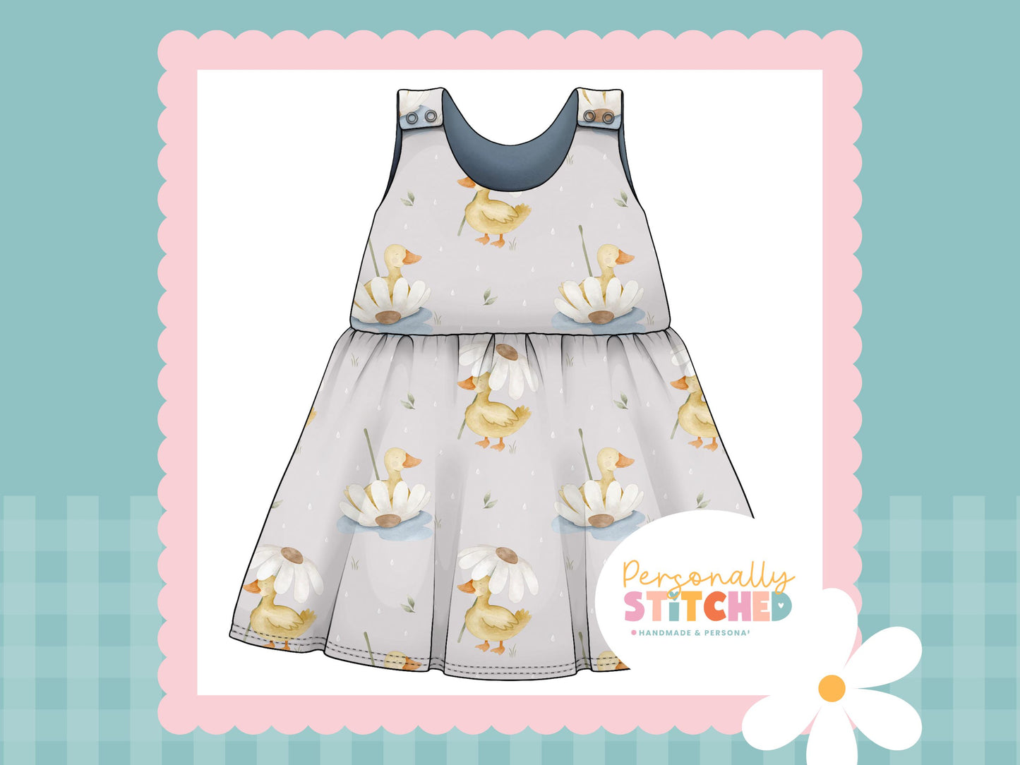 Duck's & Daisy Print French Terry Blossom Dress