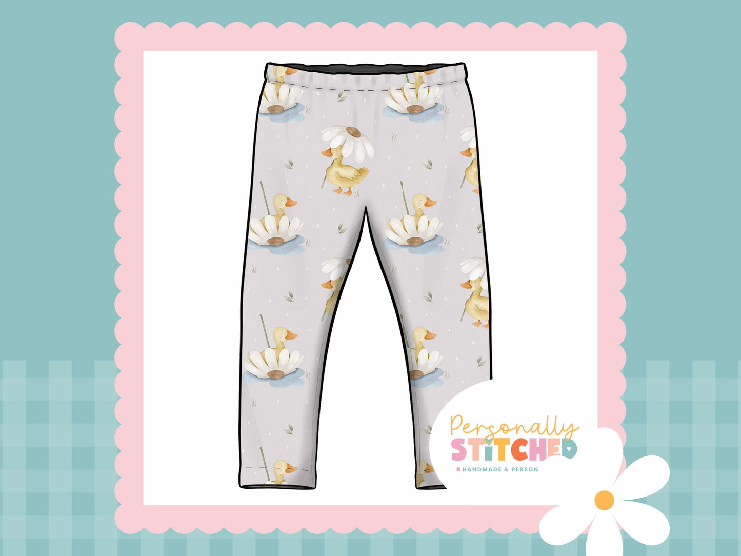 Duck's & Daisy Print French Terry Classic Leggings