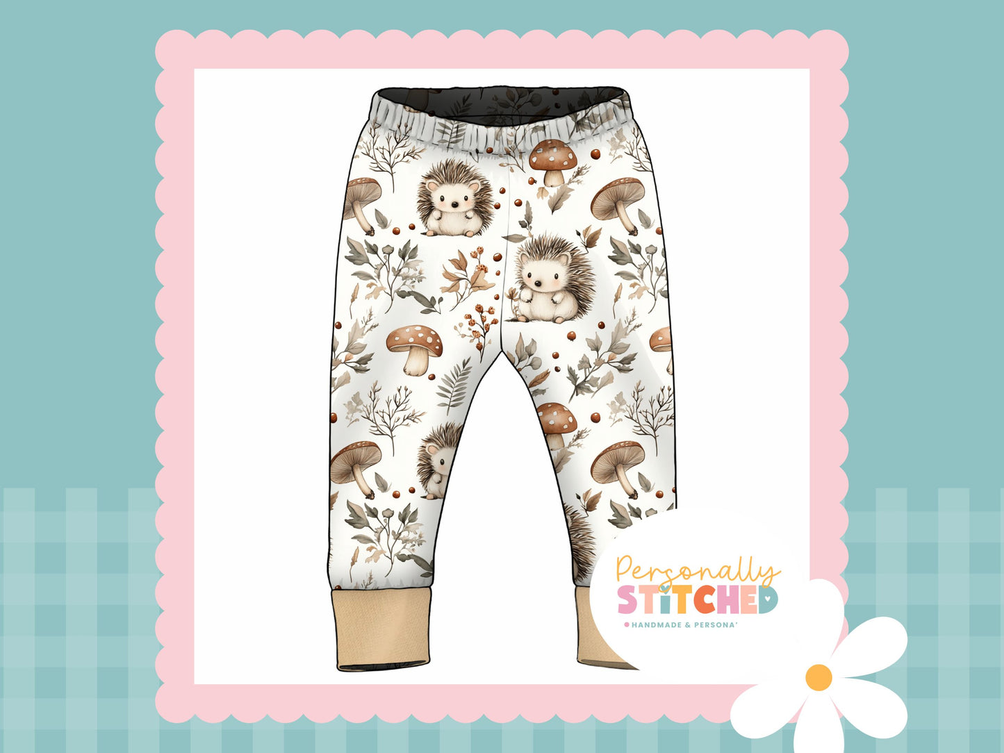 Exclusive Hedgehog Print French Terry Cuff Leggings