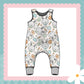 MR Bunny Print French Terry Romper