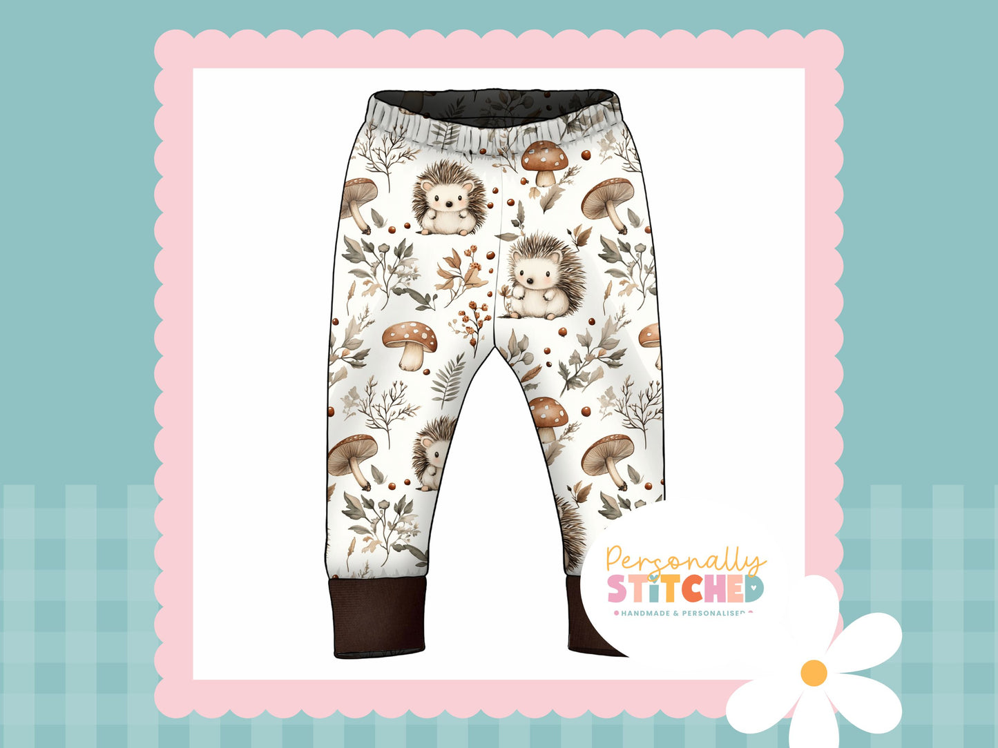 Exclusive Hedgehog Print French Terry Cuff Leggings