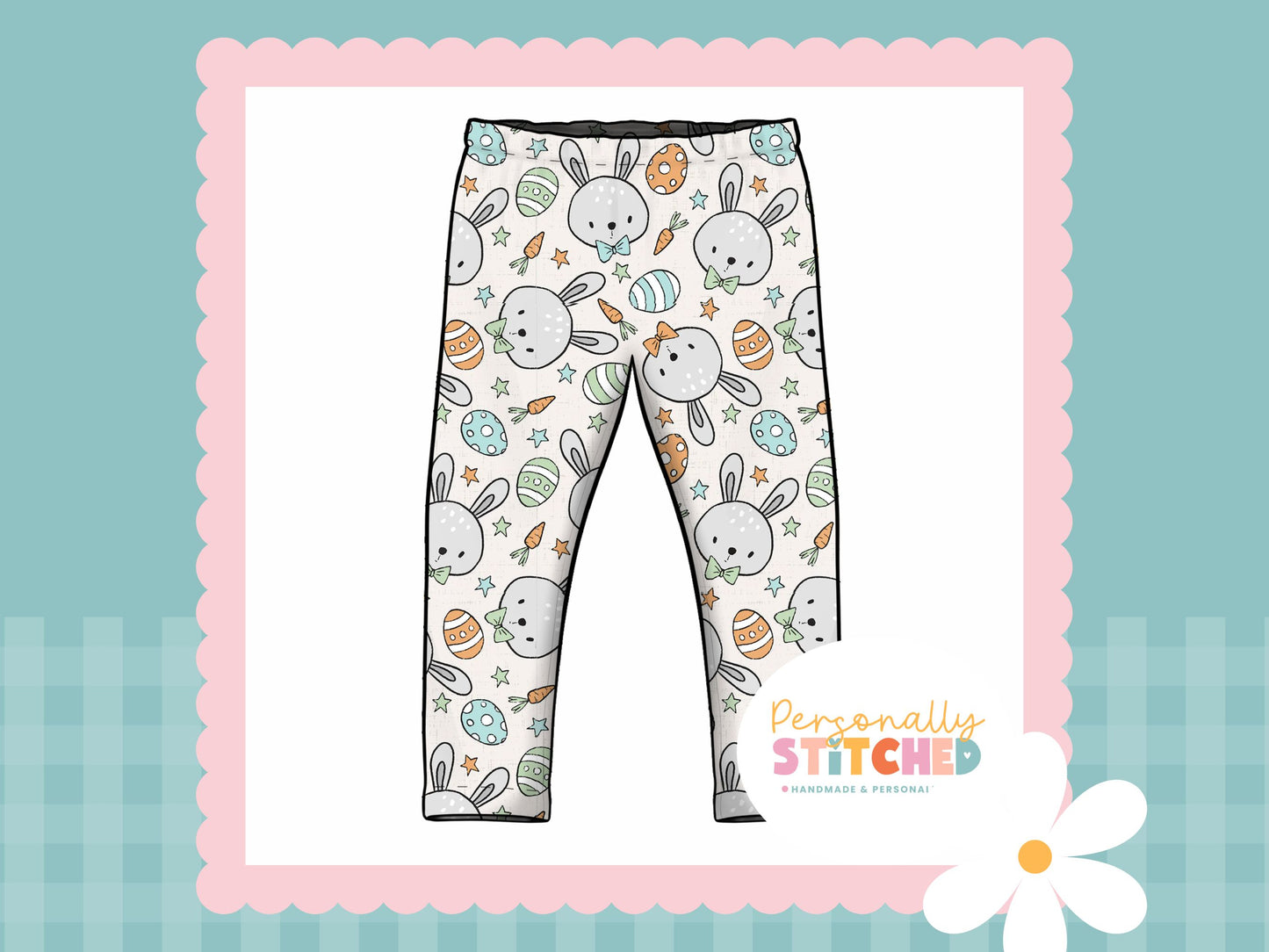 MR Bunny Print French Terry Classic Leggings