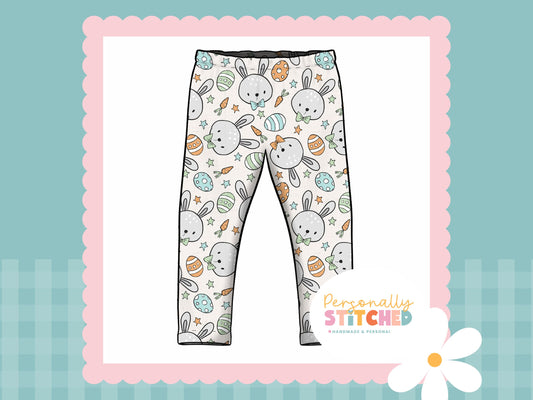 MR Bunny Print French Terry Classic Leggings