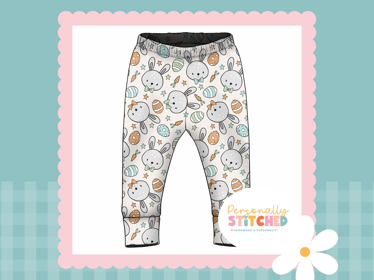 MR Bunny Print French Terry Cuff Leggings