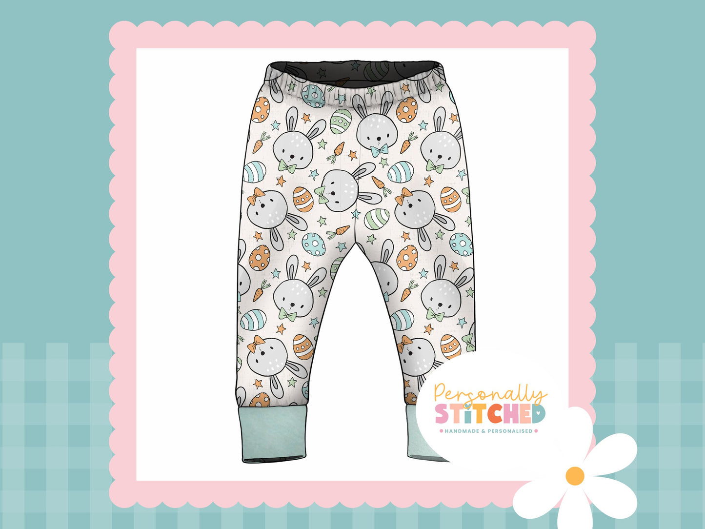 MR Bunny Print French Terry Cuff Leggings