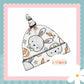MR Bunny Print Handmade Tie Knot Baby Hat