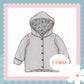 MR Bunny Print Waffle Knit Hooded Cardigan
