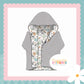 MR Bunny Print Waffle Knit Hooded Cardigan