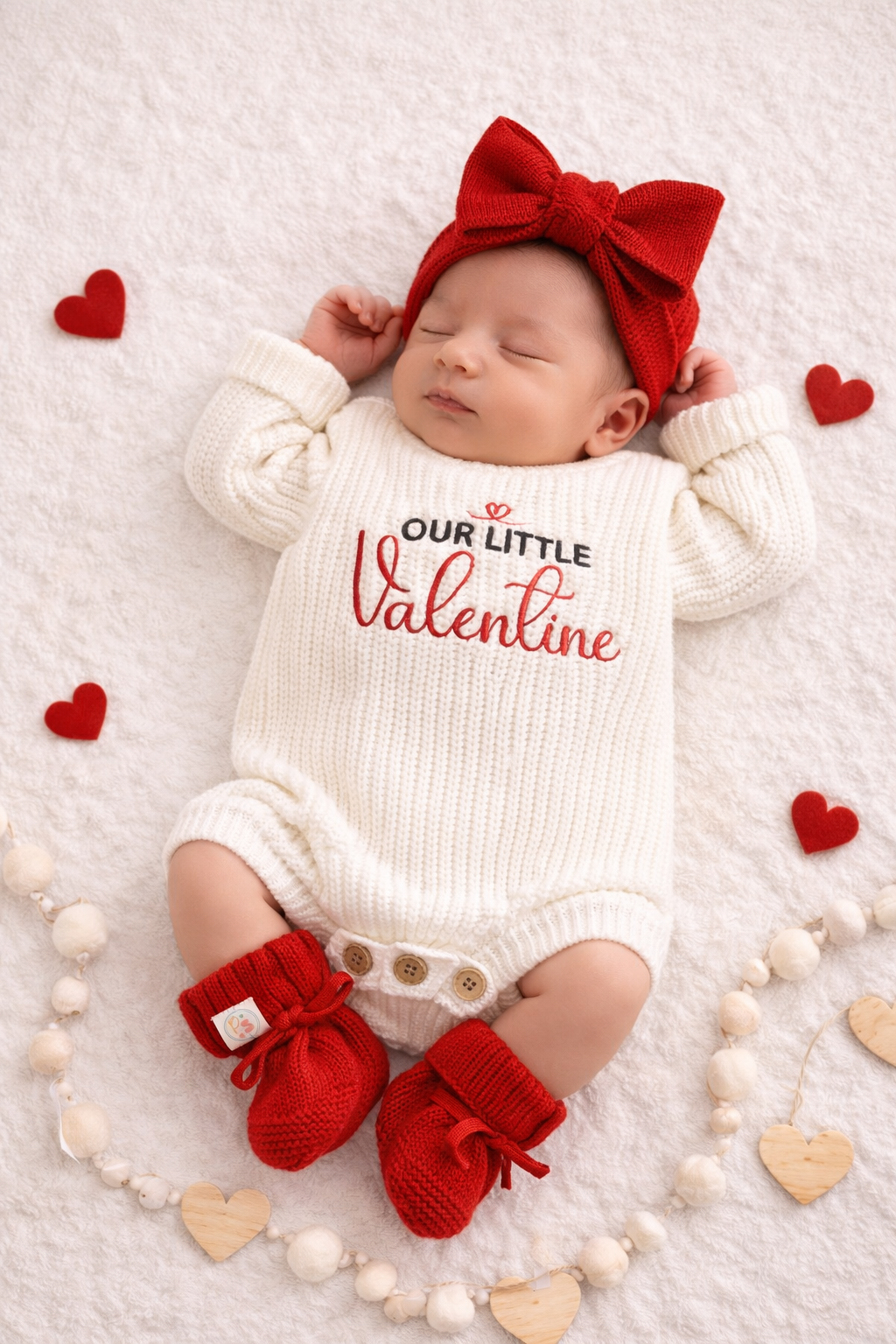 Valentines Design Organic Knit Romper (Romper Only)