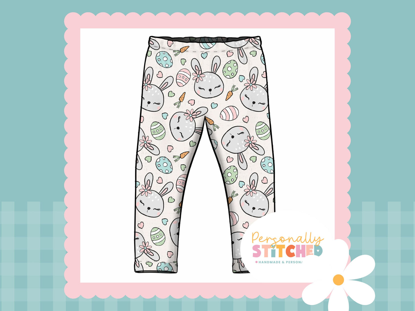 MISS Bunny Print French Terry Classic Leggings