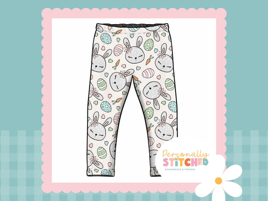 MISS Bunny Print French Terry Classic Leggings