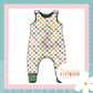Muted Check Print French Terry Romper