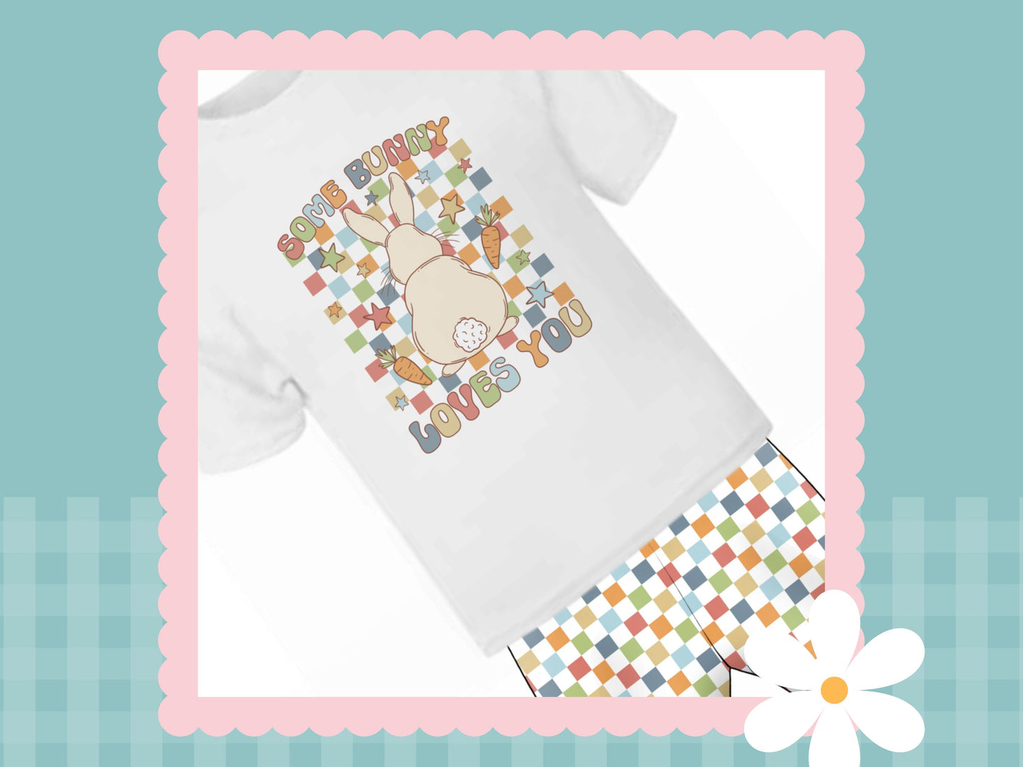 Muted Checks "Some Bunny Loves You" Printed T-shirt