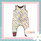 Muted Check Print French Terry Romper