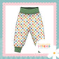 Muted Check Print French Terry Relaxed Fit Yoga Waist & Cuff Joggers