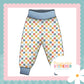 Muted Check Print French Terry Relaxed Fit Yoga Waist & Cuff Joggers