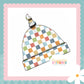 Muted Check Print Handmade Tie Knot Baby Hat