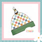 Muted Check Print Handmade Tie Knot Baby Hat