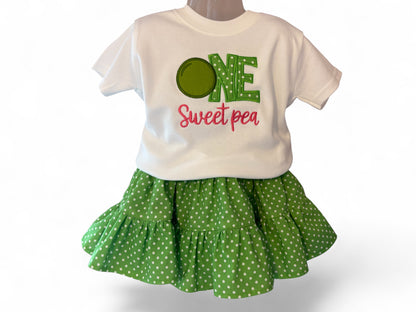 One Sweet Pea Birthday T-shirt | Embroidered