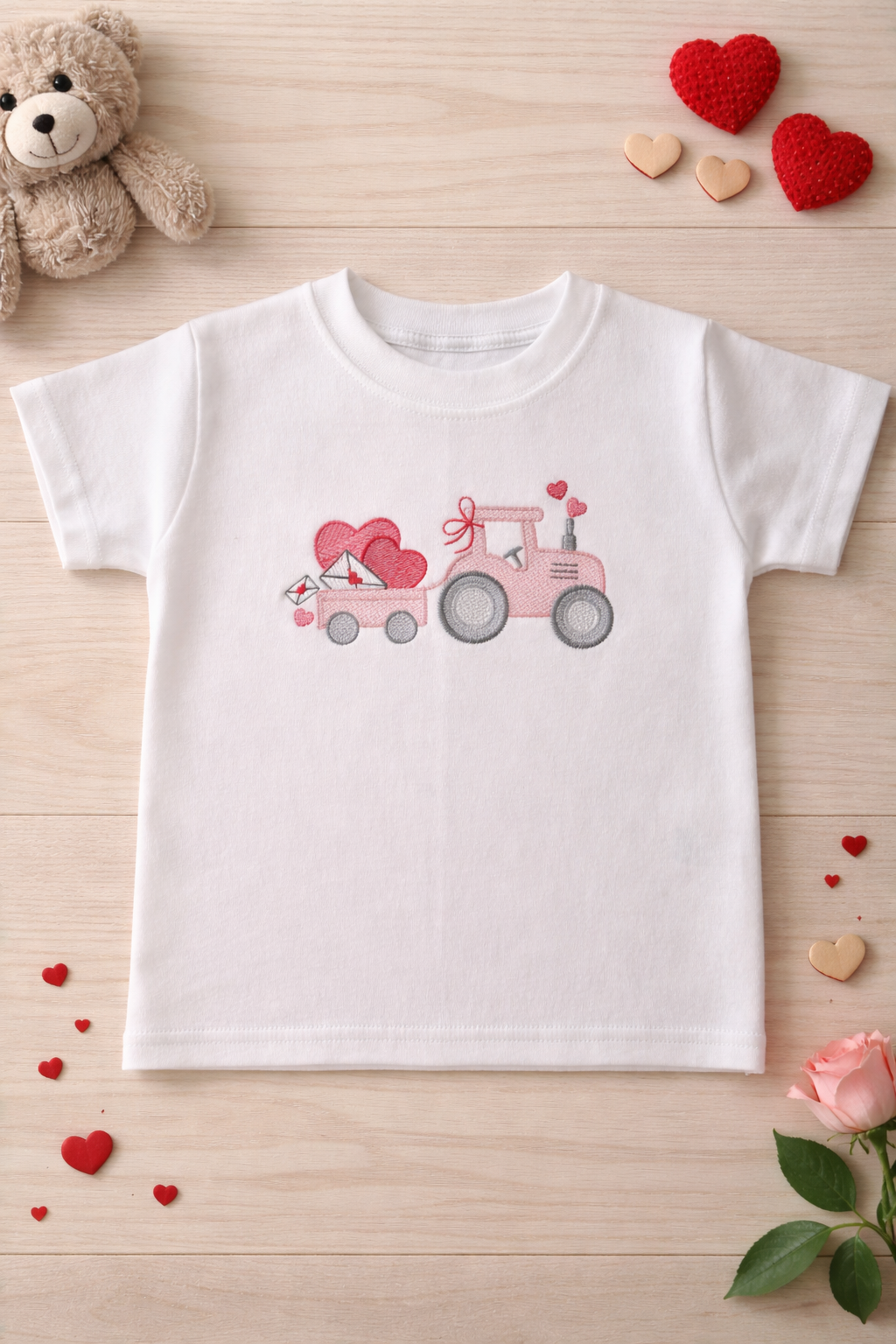 Valentine Tractor sketch T-Shirt (Optional Personalisation)