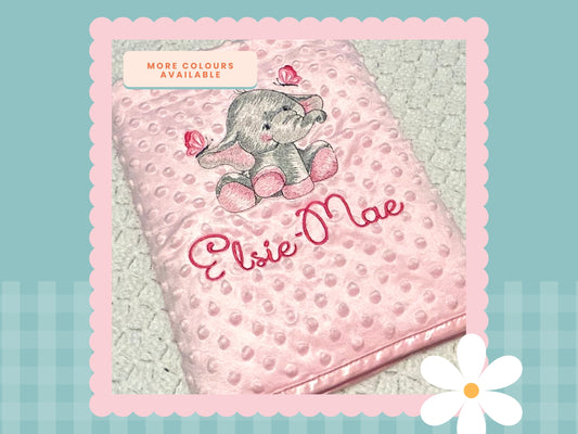 Dimple Fleece Blanket ✭ Elle The Elephant Design