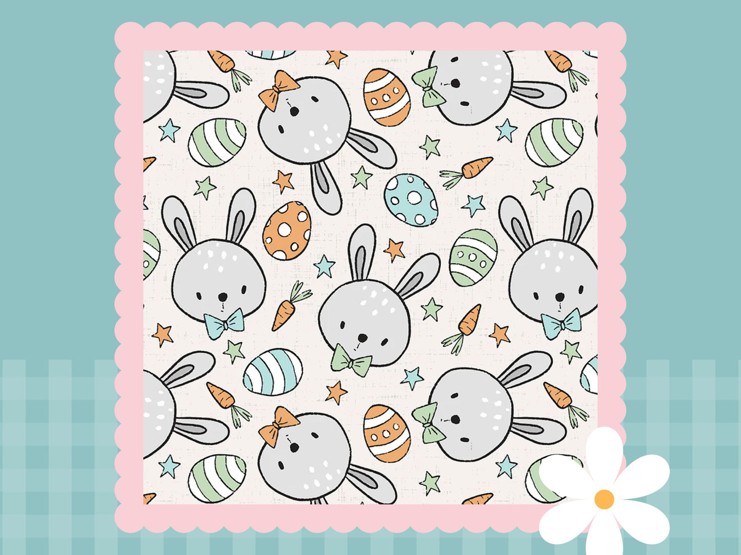 Mr Bunny Print Handmade Baby Blanket