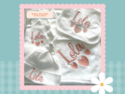 Personalised White Baby Gift Set | Embroidered