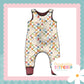 Muted Check Bunnies Print French Terry Romper