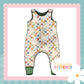 Muted Check Bunnies Print French Terry Romper