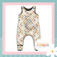 Muted Check Bunnies Print French Terry Romper