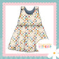 Muted Check Bunny Print French Terry Blossom Dress