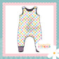 Pastel Check Print French Terry Romper