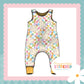 Pastel Check Bunny Print French Terry Romper