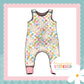 Pastel Check Bunny Print French Terry Romper