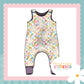 Pastel Check Bunny Print French Terry Romper