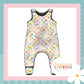 Pastel Check Bunny Print French Terry Romper