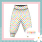Pastel Check Print French Terry Relaxed Fit Yoga Waist & Cuff Joggers