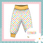 Pastel Check Print French Terry Relaxed Fit Yoga Waist & Cuff Joggers